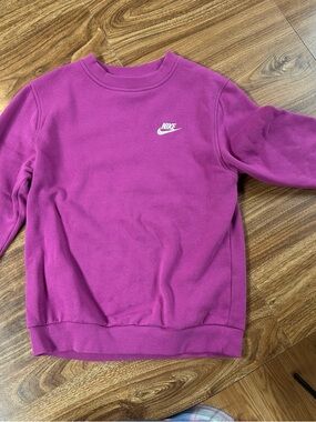 Nike Magenta Crewneck Sweatshirt with White Swoosh